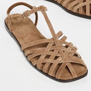 Madewell The Milano Fisherman Sandal in Cumin Suede NWOB Size 7